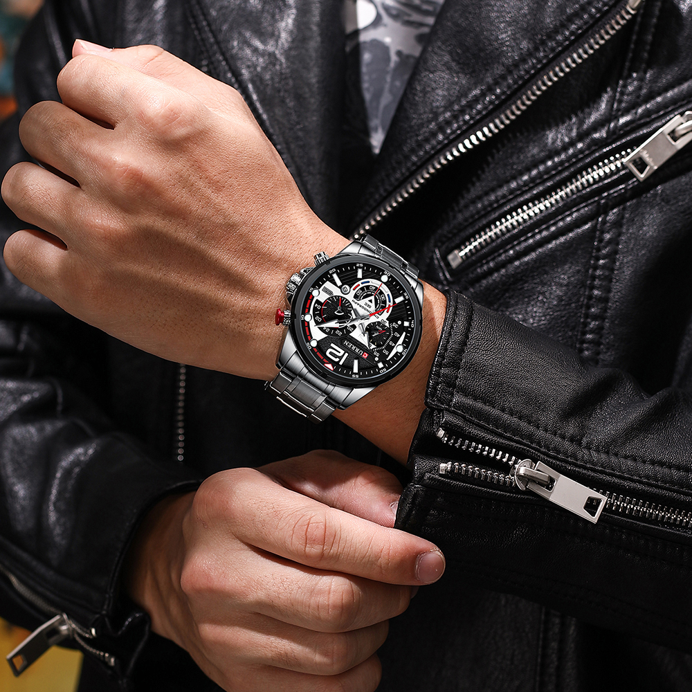 CURREN Original Brand Stainless Steel Band Wrist Watch For Men With Brand (Box & Bag)-8395